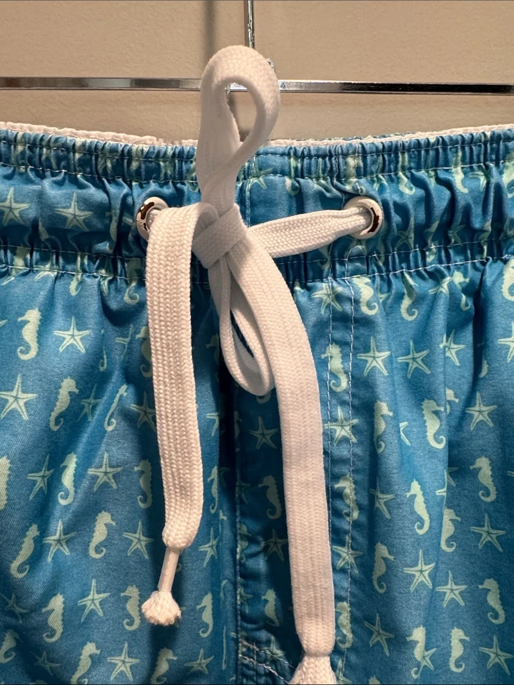 Beverly Hills Polo Club Light Blue Cargo Swim Shorts with White Drawstring